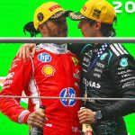 Lewis Hamilton podyum uzunluğu rekoru kutlaması, F1 efsanesi podyumda.