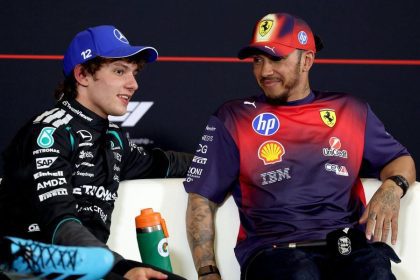 Lewis Hamilton ve Kimi Antonelli zaferi sonrası Çin GP kutlaması