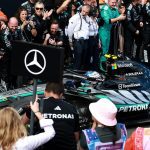 Mercedes F1 yardımcı lider Bradley Lord ve Toto Wolff garajda.