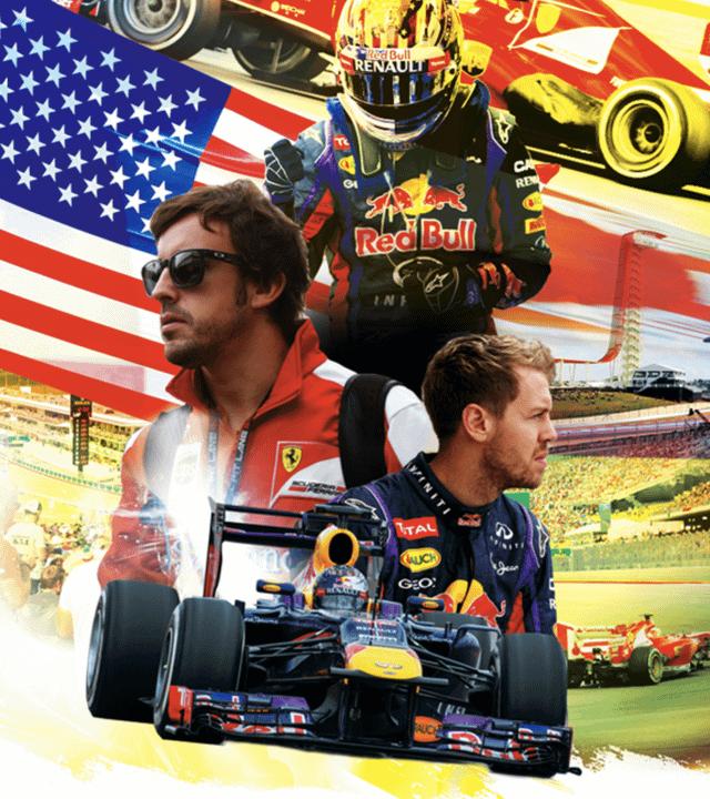 Reddedilen USGP Formula 1 Afişi, nostaljik F1 tasarımı, Circuit of the Americas