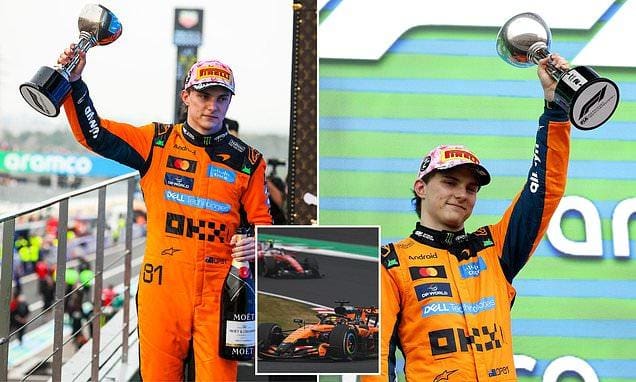 Oscar Piastri, Japonya F1 Grand Prix'sinde McLaren aracıyla mücadele ederken.
