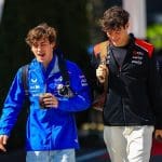 Franco Colapinto, Formula 1 antrenmanlarında pistte, yarışa hazır.