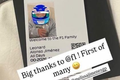 Fernando Alonso'nun oğlu Leonard Alonso Jiménez'in duyurulmuş fotoğrafı