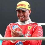 Lewis Hamilton Ferrari podyum kutlaması, Çin Grand Prix 2024