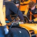 Leonardo Fornaroli, McLaren MCL60 ile Silverstone pistinde test sürüşünde
