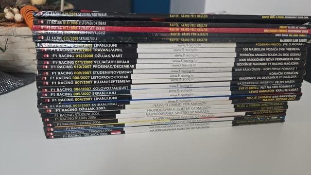 Hırvatistan F1 Dergisi koleksiyonu, 2006-2009 yılları arasındaki sayıları içeriyor.