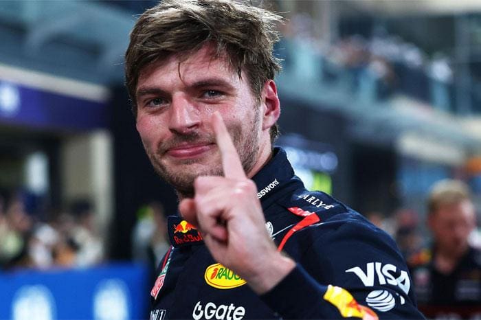 Max Verstappen Red Bull aracıyla şampiyonluk kutlaması, Abu Dhabi 2025