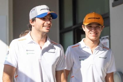 Lando Norris Carlos Sainz tarihi karting araçlarıyla yarışırken