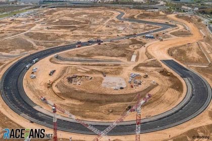 Madring pisti havadan görünümü, 2026 F1 yarışına hazırlanıyor