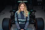 Doriane Pin, Mercedes F1 aracı ile test sürüşünde, Brackley pisti