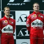 Rubens Barrichello 2002 Avusturya GP'sinde Ferrari Takım Emri sonrası hayal kırıklığı yaşıyor.