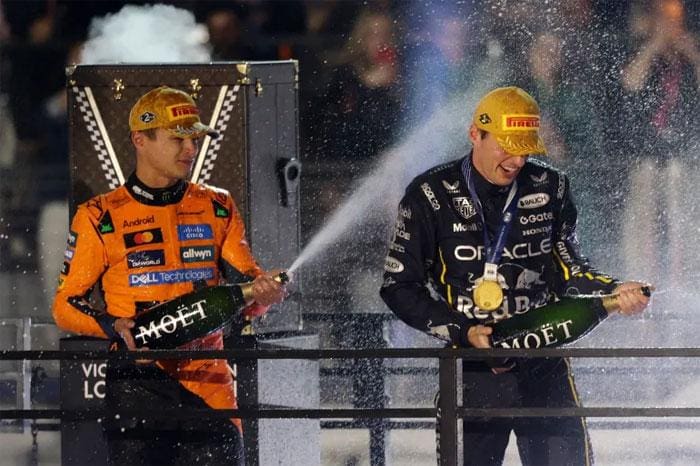 Lando Norris ve Max Verstappen podyumda, Verstappen F1'den ayrılıyor mu sorusu gündemde