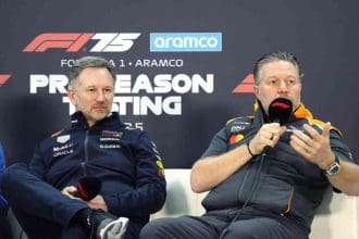 Horner Alpine geri dönüşü: Christian Horner ve Zak Brown bir arada.