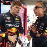 Max Verstappen Red Bull ile Belçika’da görüşme sırasında, 2025 sezonu.