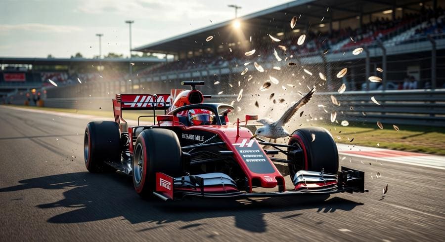 Romain Grosjean kuş çarpma olayı