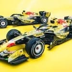 Racing Bulls VCARB03, Miami'de sarı özel livery ile pistte. Güçlü F1 görseli.