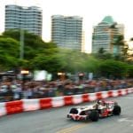McLaren Miami Etkinliği sırasında Regatta Harbour’da sergilenen ikonik F1 aracı.