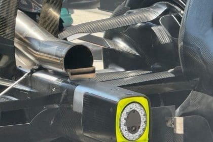 Mercedes F1 aracının yeni egzoz kanadı tasarımı, Miami Grand Prix'si