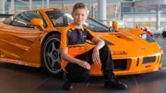 McLaren'ın genç sürücü programına aldığı 11 yaşındaki Harry Williams'ın karting aracıyla çekilmiş bir fotoğrafı.