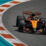Lando Norris, Miami Sprint Pole zaferi sonrası sevinç gösterisi, McLaren F1 takımı