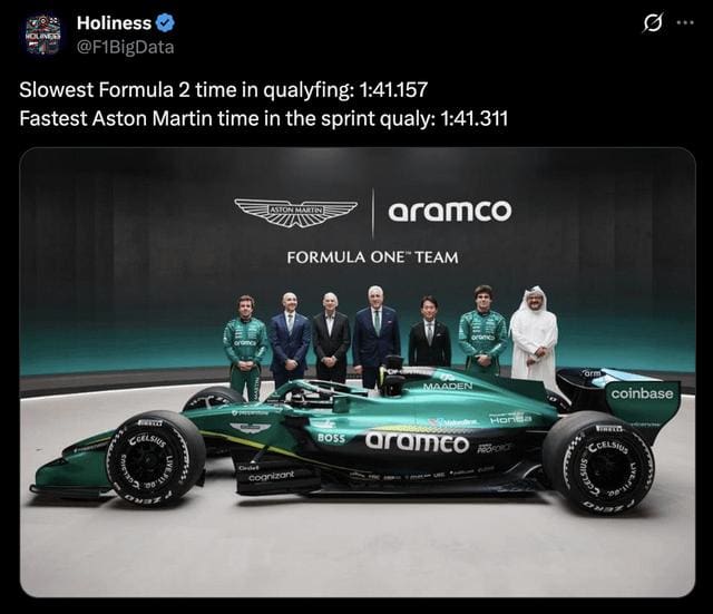 F1 ve F2 araçlarının karşılaştırmalı görseli: F2 zamanları ve F1 performansı