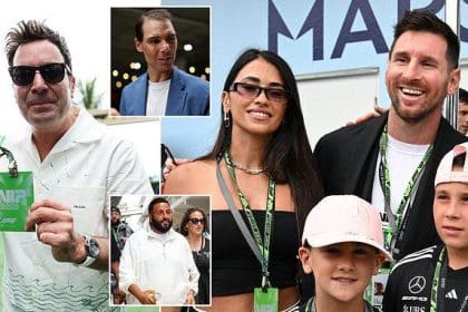 Lionel Messi ve eşi Antonella Roccuzzo, Miami Grand Prix'sinde