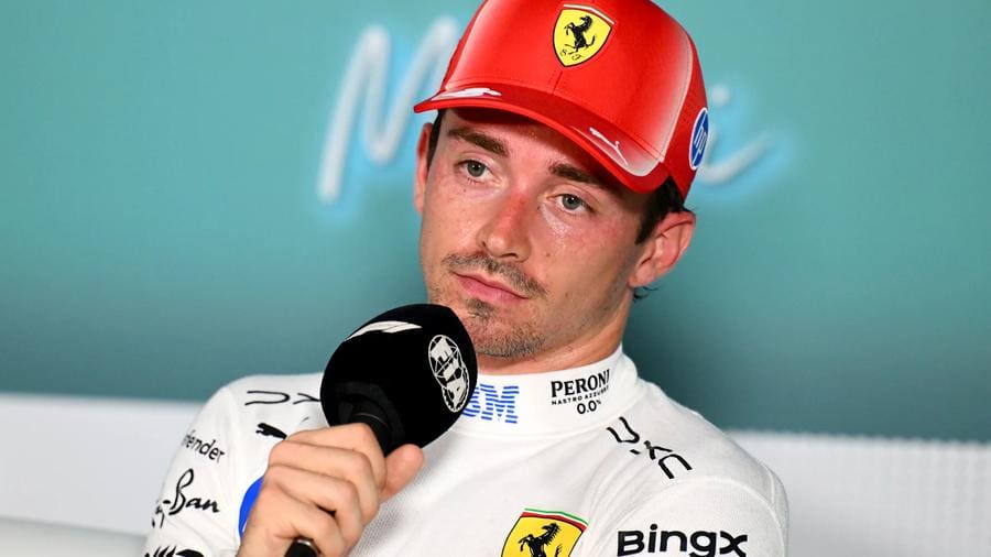 Leclerc’in Miami’de son tur hatası sonrası spin anı, Ferrari pilotunun dramatik anları.