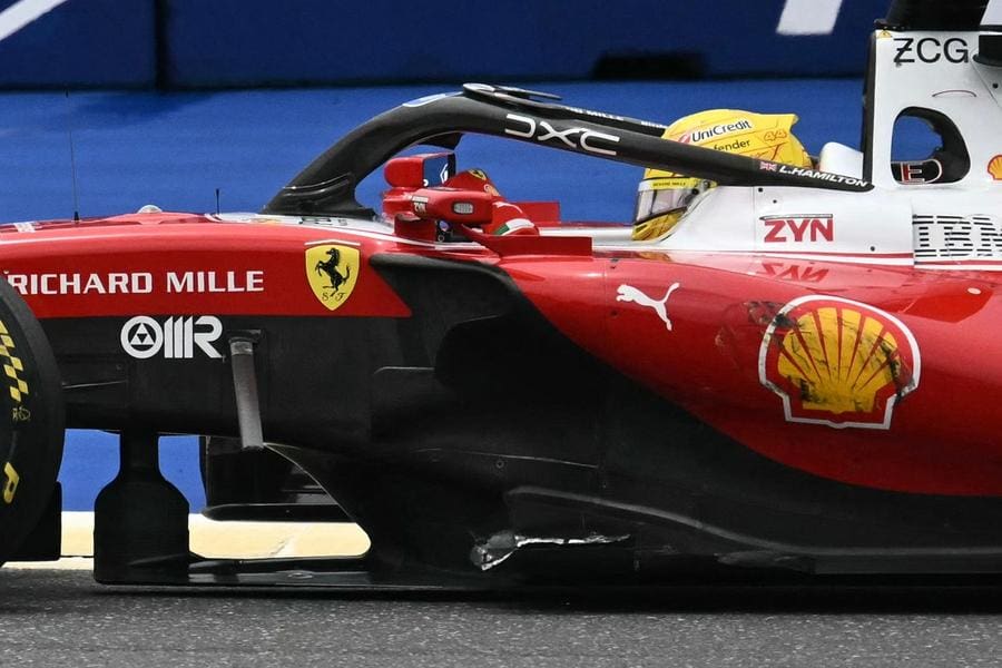 Miami Grand Prix'sinde Hamilton ve Colapinto arasındaki temas anı.