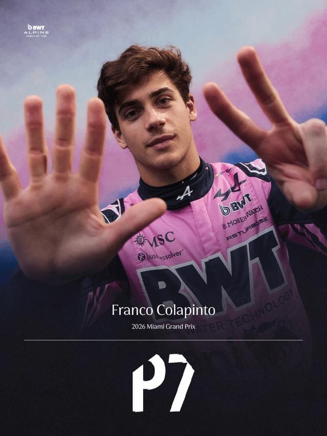 Franco Colapinto Formula 1 yarışında P7'yi kutluyor, heyecan dorukta