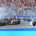 F1 Miami GP 2026 yarışından aksiyon dolu bir kare, zafer yakın!
