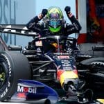 Hadjar’ın Miami GP kazası anı, bariyerlere çarpma görüntüsü.