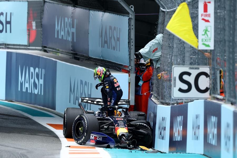Miami F1 Kazası sonrası hurdaya dönen Isack Hadjar'ın aracı