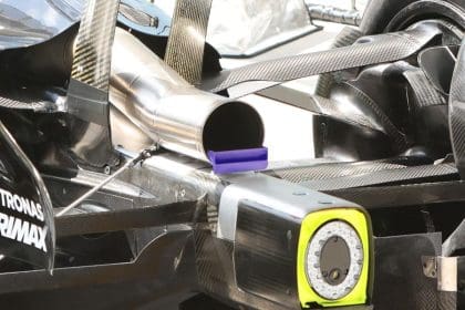Ferrari SF-26 üzerinde detaylı Ferrari scarico soffiato tasarımı