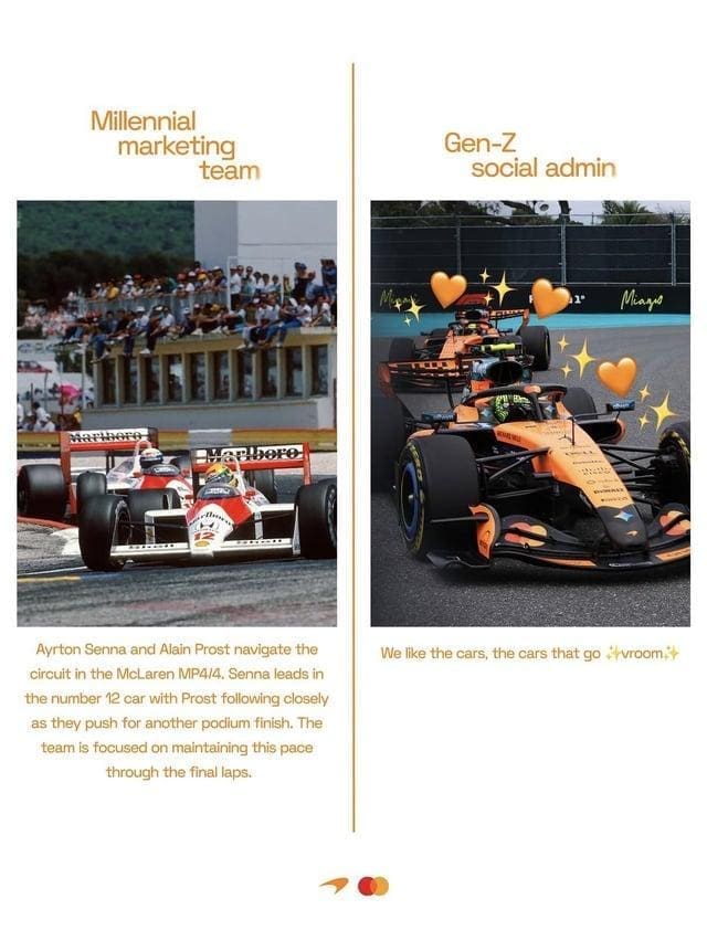 McLaren F1: Geçmişe Vroom! Nostaljik tasarım görseli, 120 karakter