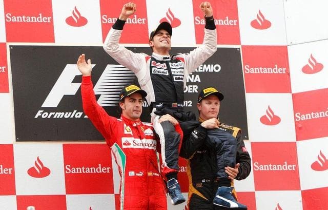 Pastor Maldonado'nun Williams ile kazandığı Williams son zafer anı, İspanya 2012