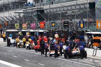 2026 Indy 500 hazırlıkları tüm hızıyla devam ederken pistten bir görüntü.