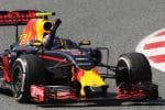 Max Verstappen, 2016 Barselona GP'de Red Bull aracıyla zafer kutluyor