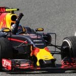Max Verstappen, 2016 Barselona GP'de Red Bull aracıyla zafer kutluyor