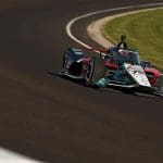 Sato Takuma Indy 500 aracıyla pistte, 2026 yarışı öncesi test sürüşü