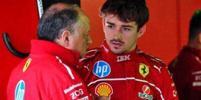 Charles Leclerc Ferrari aracıyla pistte, 125 karakter max