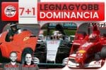 Formula 1 araçlarının yarıştığı bir görsel, F1'de dominasyon vurgusu