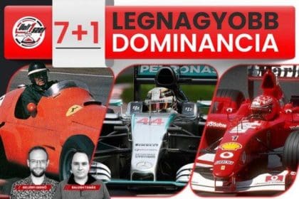 Formula 1 araçlarının yarıştığı bir görsel, F1'de dominasyon vurgusu