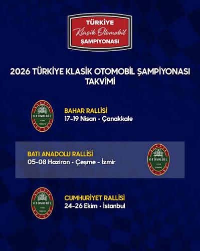 2026 Türkiye Klasik Otomobil Şampiyonası takvimi — Bahar, Batı Anadolu ve Cumhuriyet Rallisi