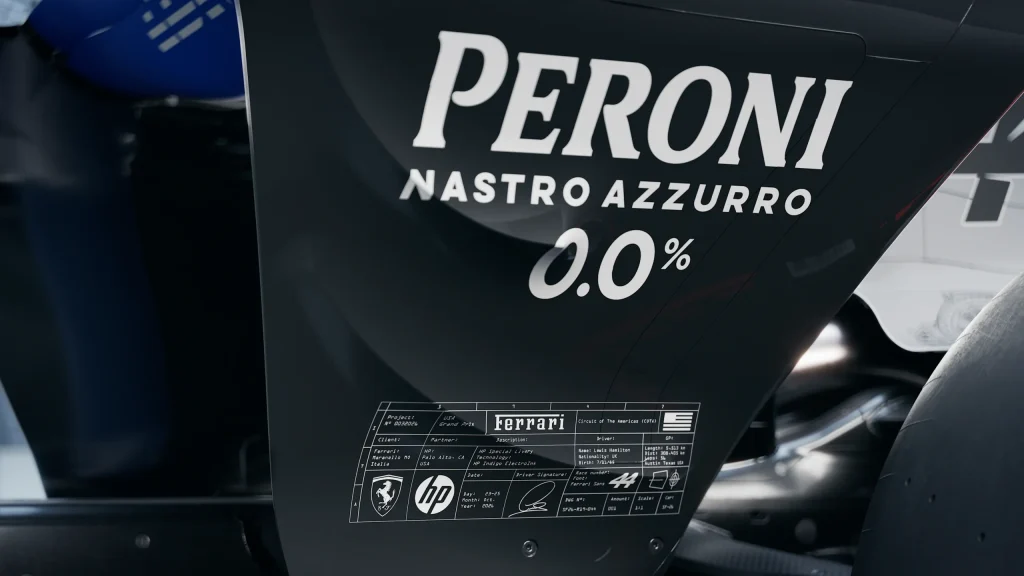 Ferrari SF-26 Austin GP ozel livery HP Latex teknoloji baskı detay