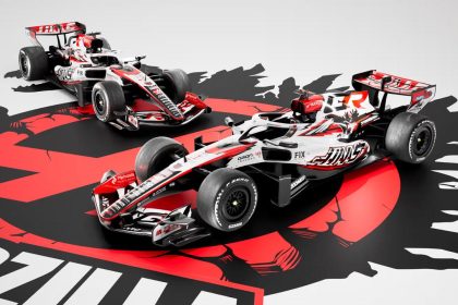 Haas F1 Godzilla Minus Zero özel livery 2026 ABD Grand Prix — siyah kırmızı beyaz özel tasarım