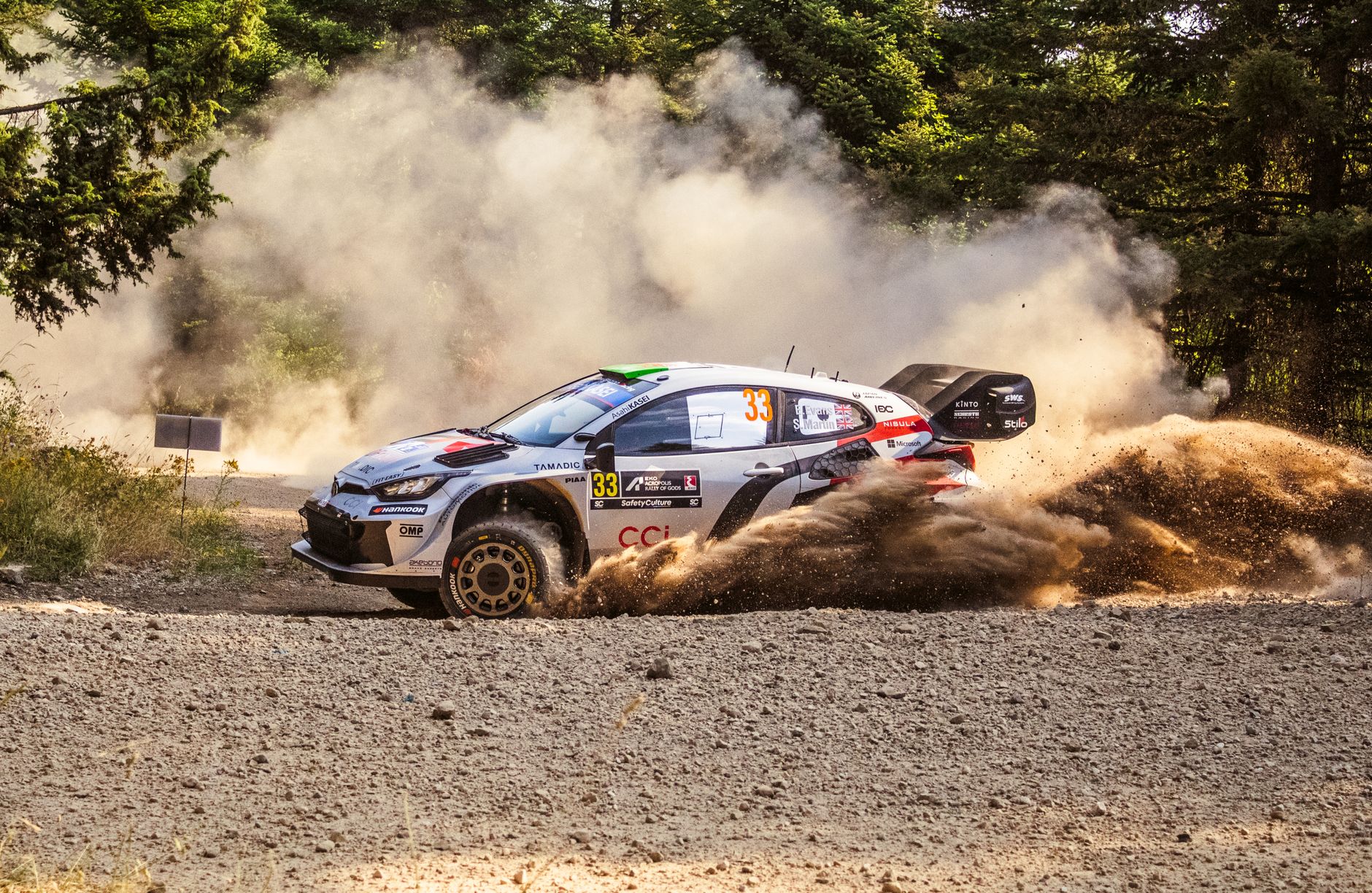 Kocaeli Büyükşehir Rallisi 2026 WRC ralli aracı çakıl yolda