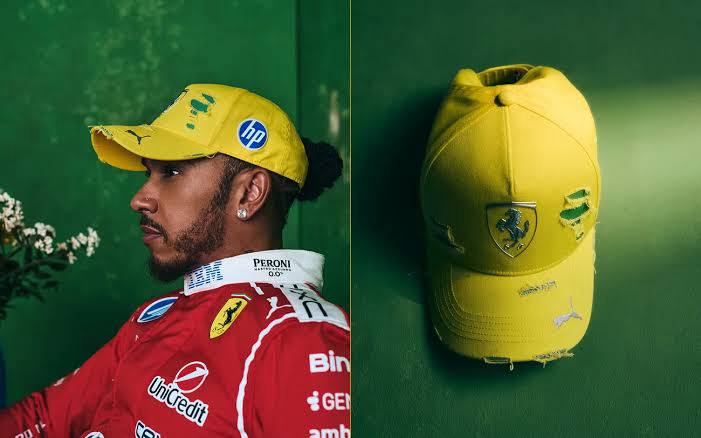 Lewis Hamilton Ferrari x Puma Brezilya GP sarı şapkası 2026