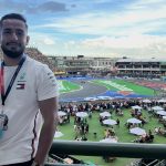 Meksikalı motorsport editörü Sergio Mexico City GP Paddock Club tribünden Mercedes polo Heineken 2024