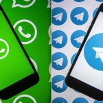 WhatsApp ve Telegram logoları telefonda — GüçlüF1 kanallarına katıl